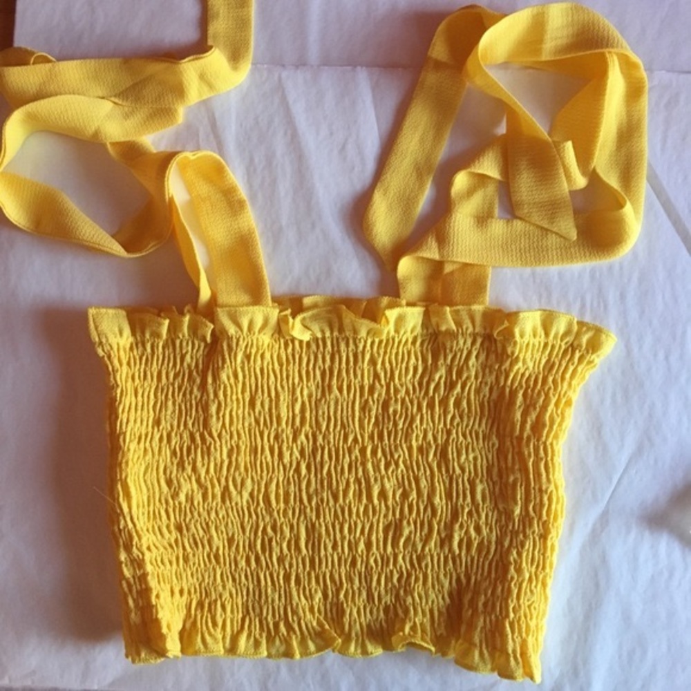 'Julia' Crop Top - Yellow - Picture 4 of 4